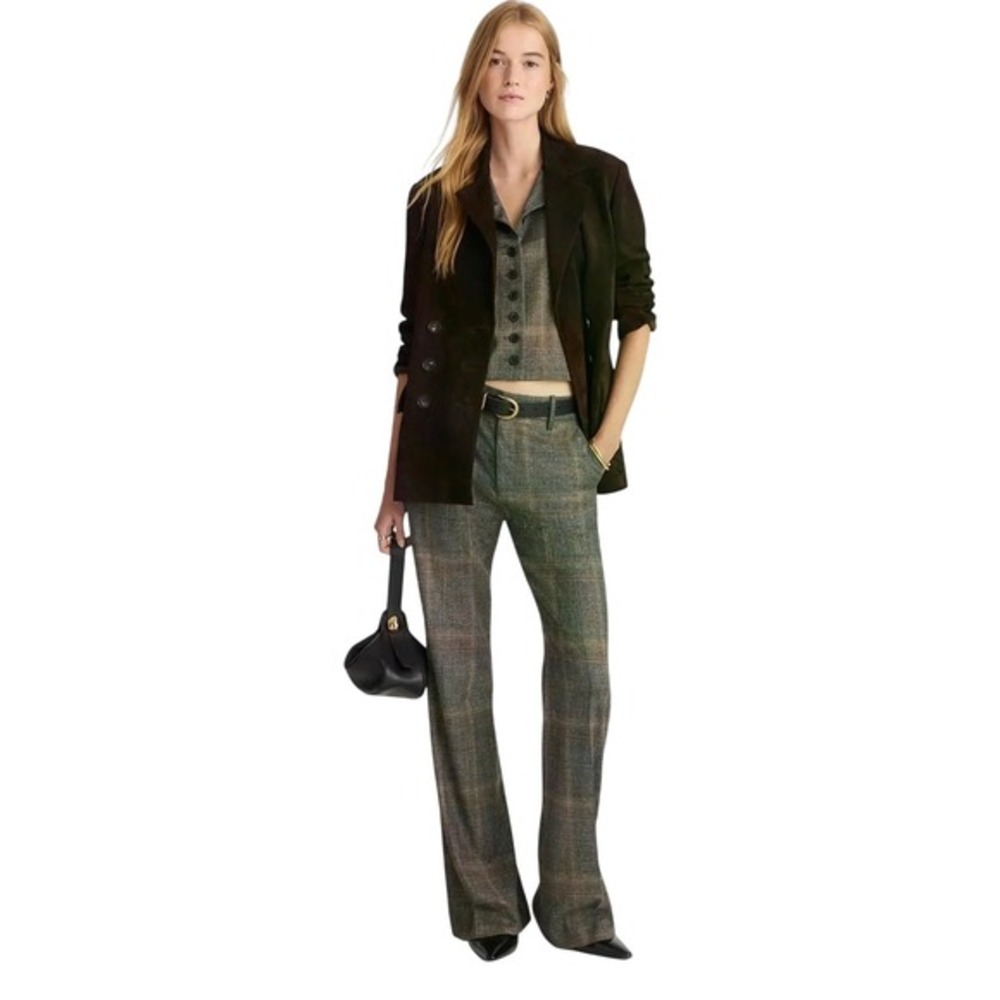 Madewell High-Rise Bootcut Trouser plaid‎